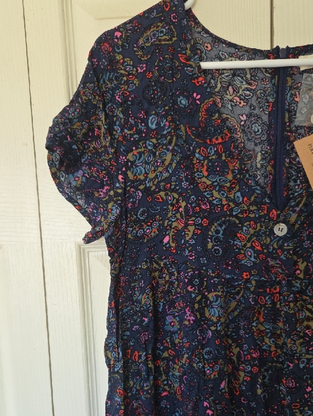 Natural Life Avery Retro Paisley Navy Wide-Leg Jumpsuit - Picture 4 of 4